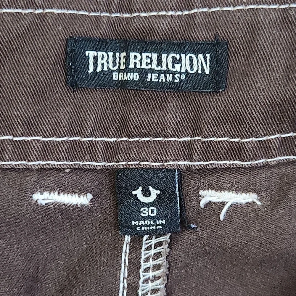 True Religion Pants Mens 30x32 Brown Cargo Canvas Military SN Workwear Casual